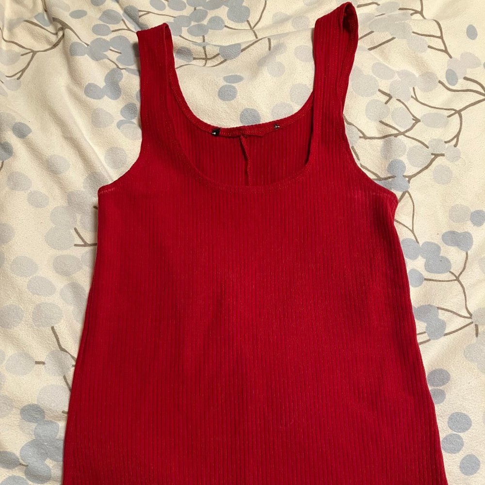 Reformation Red Knit Scoop Neck Tank Size XS